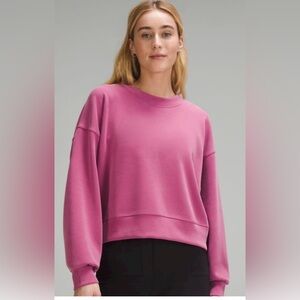 NWT Lululemon Perfectly Oversized Cropped Crew *Softstreme™ Washed Mauve Size 12